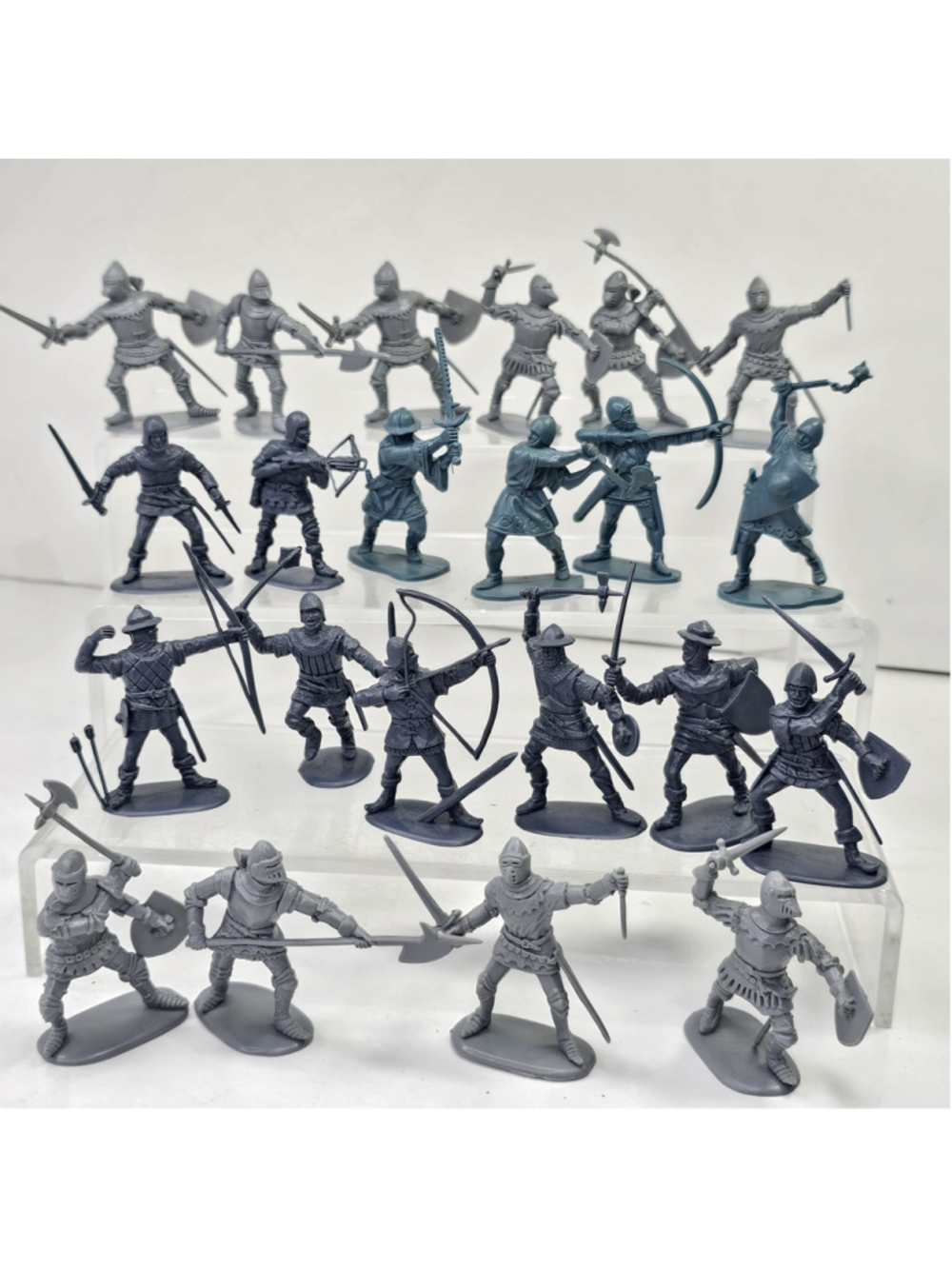 Large Lot Vintage Plastic Medieval Knights Archers Soldiers Figures 2"